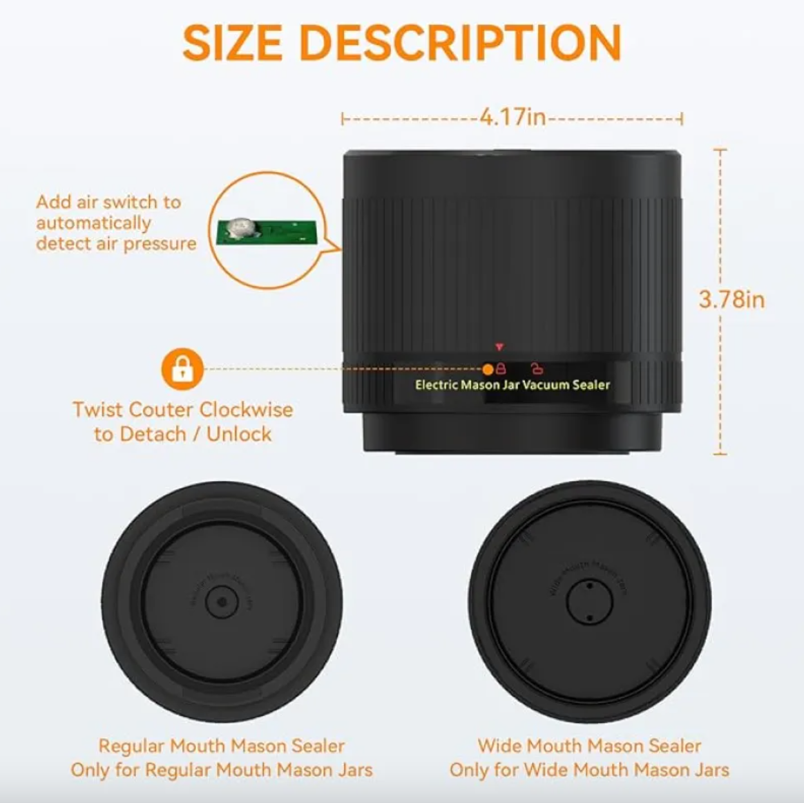 Mason Jar Vacuum Sealer — Electric Food Preservation Kit