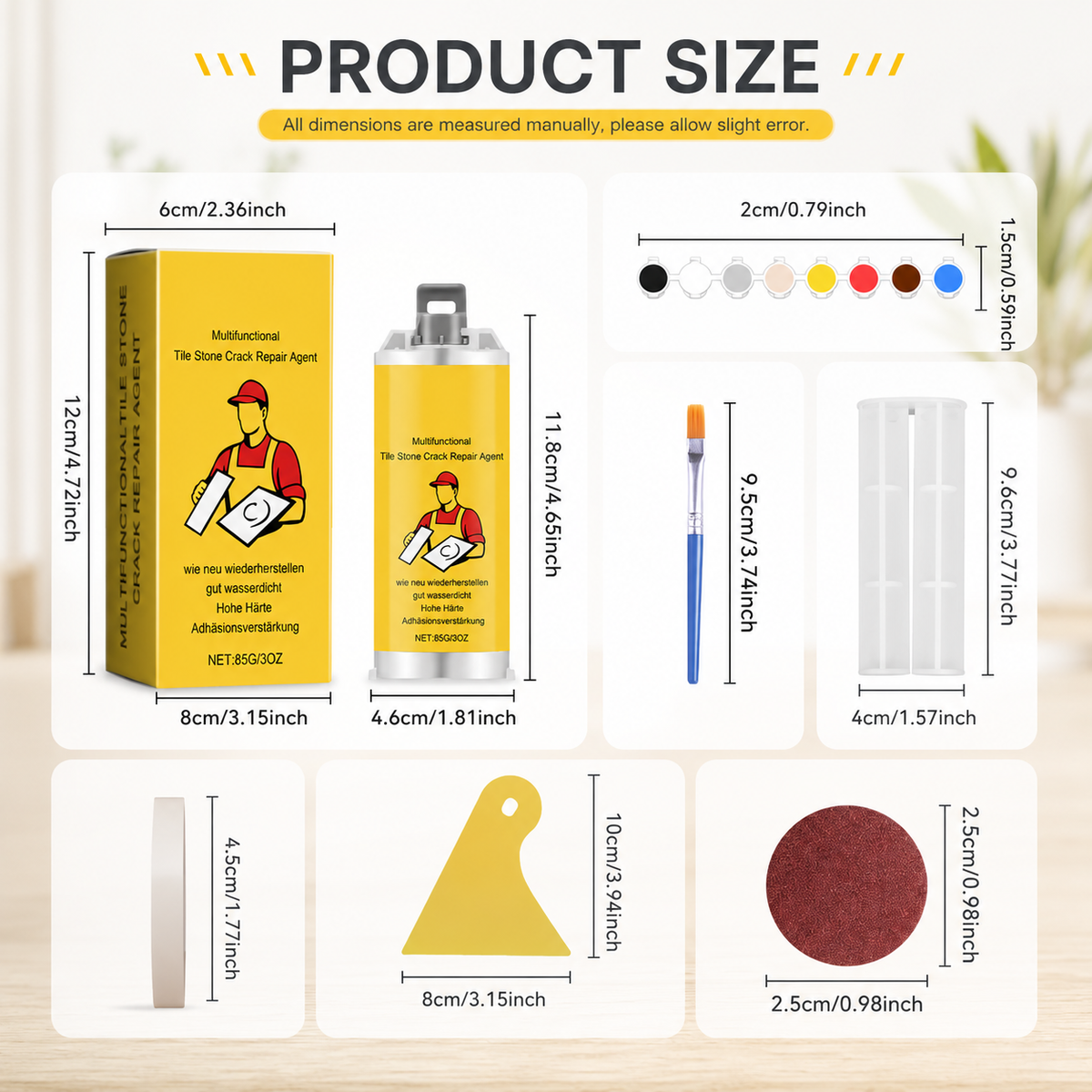 Tile & Stone Crack Repair Gel — Waterproof Ceramic Filler Kit (8 Colors)