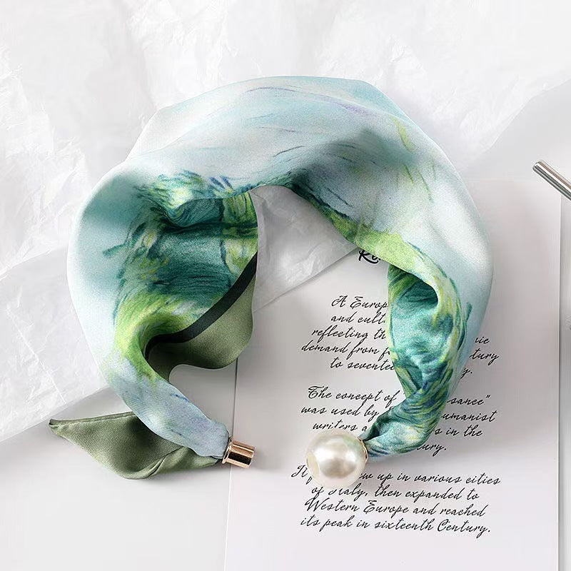 Mint watercolor neckerchief