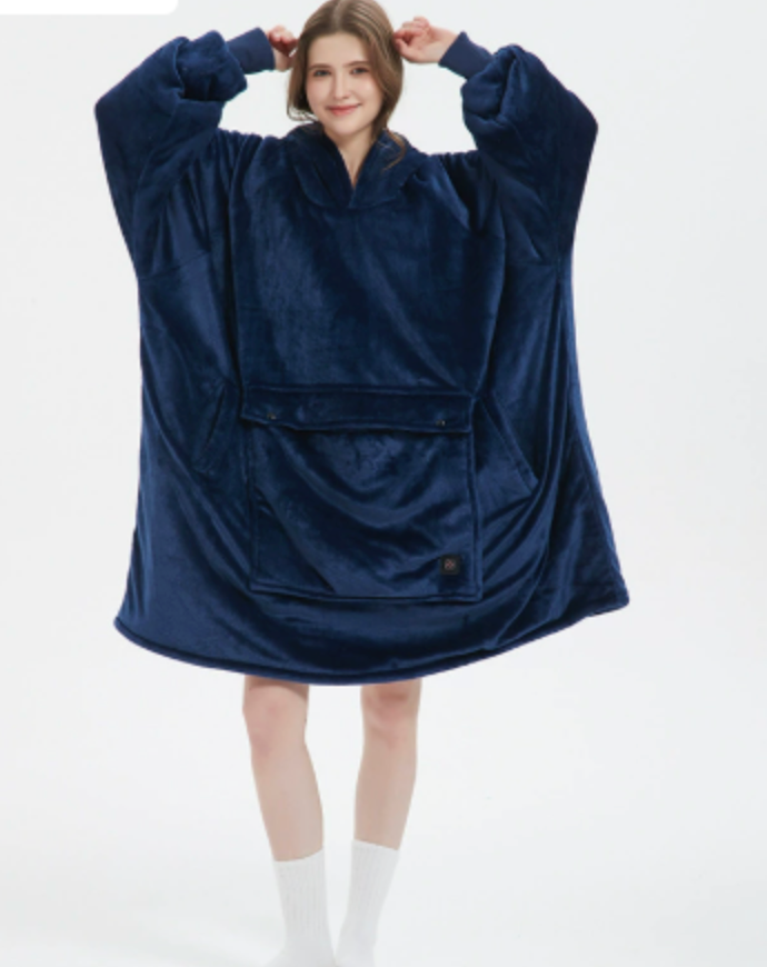 Cozy Heated Hoodie Blanket β USB Wearable Sherpa Blanket with Back Heating