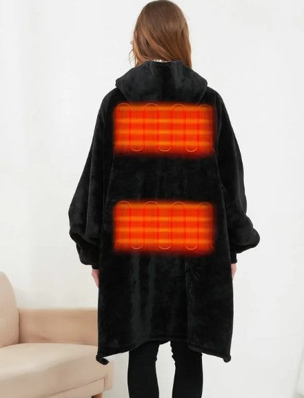 Back view showing the upper and lower back heating panels