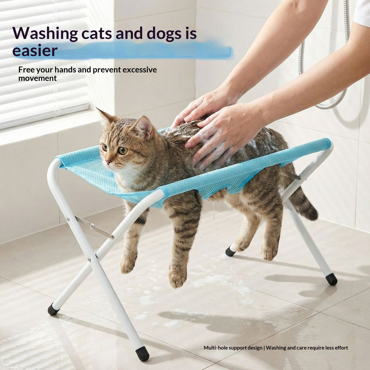 Pet Bath Hammock with Stand β No-Slip Grooming Sling for Dogs & Cats