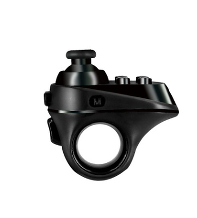 R1 wireless Bluetooth ring game controller and VR remote on a finger