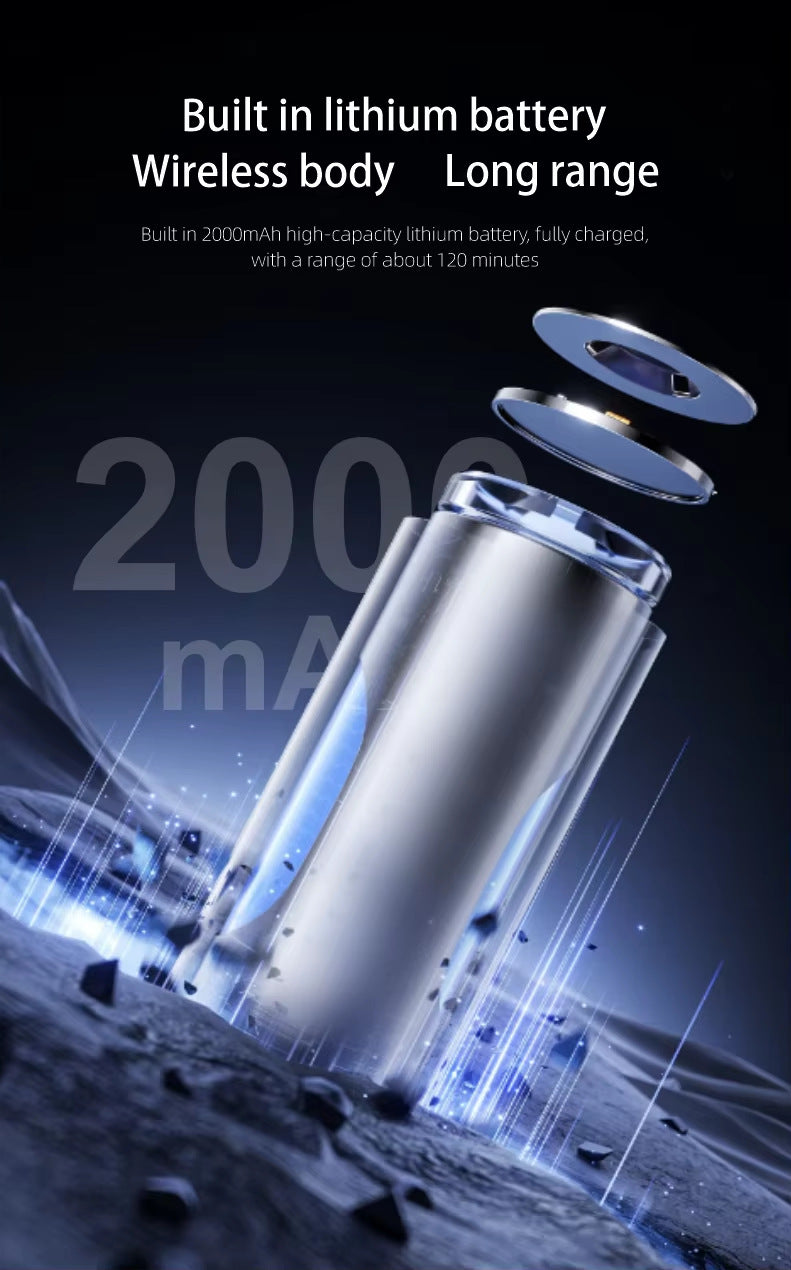 Built-in 2000mAh lithium battery, wireless