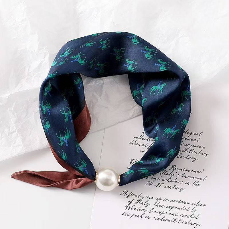 Navy horse print neckerchief