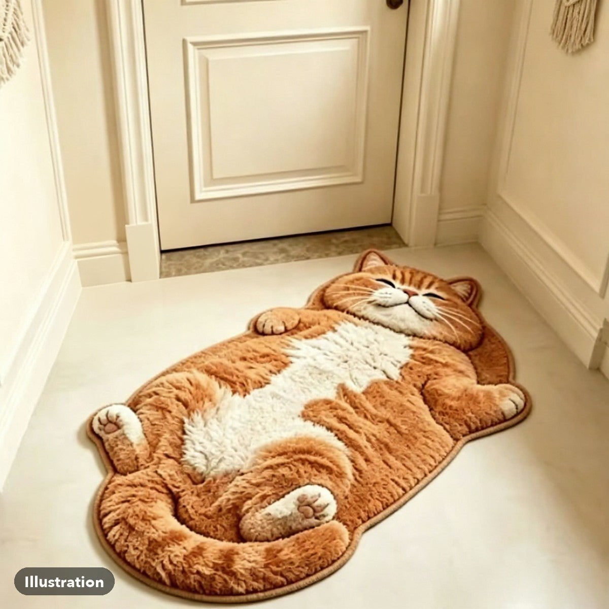 Illustration of the Orange Tabby design in a hallway