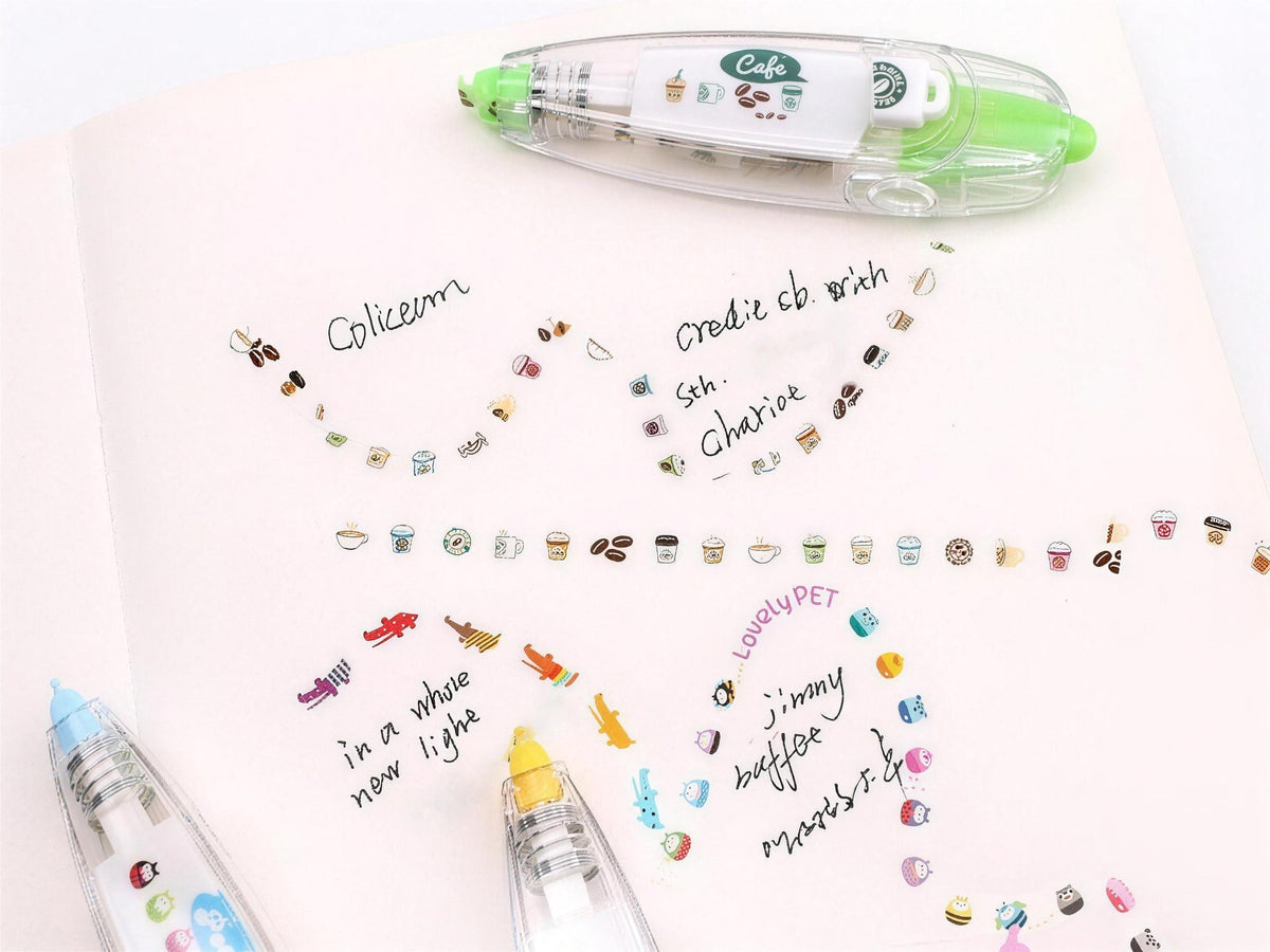 Journal page decorated with tape pen patterns