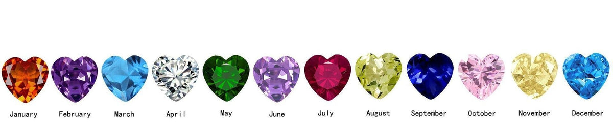 The 12 birthstone colors by month, January to December