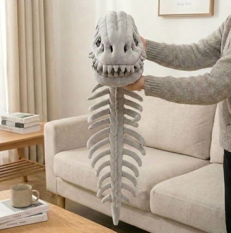 Plush dino skull detail