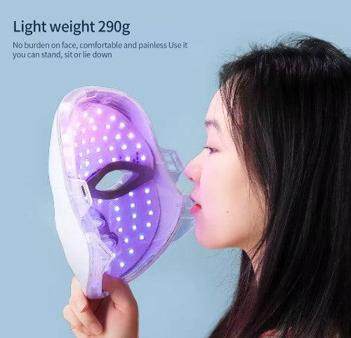 Blue LED light mode targeting acne-causing bacteria