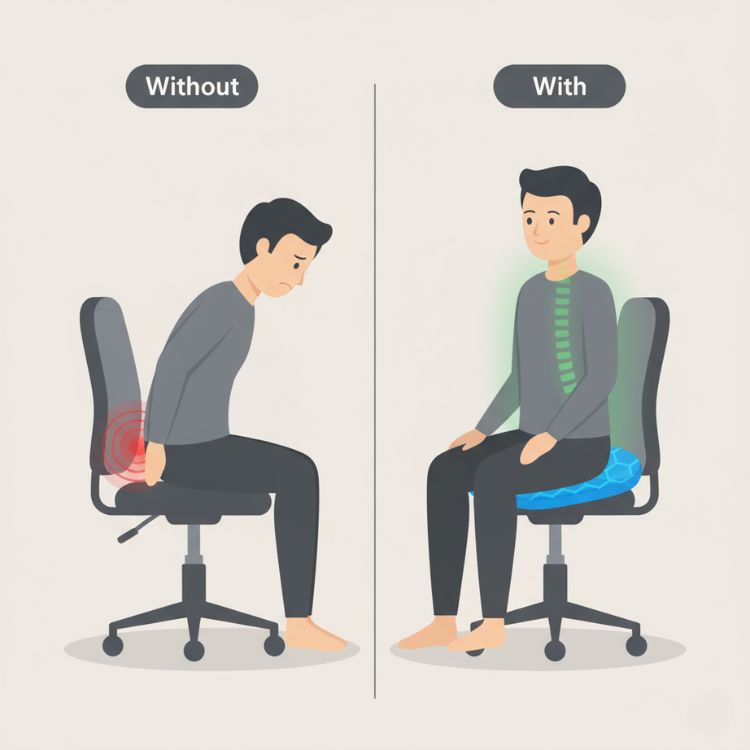 Honeycomb Gel Seat Cushion - Breathable Pressure-Relief Comfort Pad