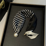 Magnetic Pearl Clasp Neckerchief — No-Tie Satin-Finish Square Neck Scarf 7