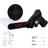 Gun Target Alarm Clock — Shoot-to-Stop Desk Clock with Infrared Pistol 7