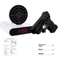 Electronics Desk Clock Digital Gun Alarm Clock Gadget Target Laser Shoot For Children's Alarm Clock Table Awakening 7
