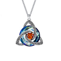 Witch-Knot Birthstone Necklace — Crystal Heart Pendant 39