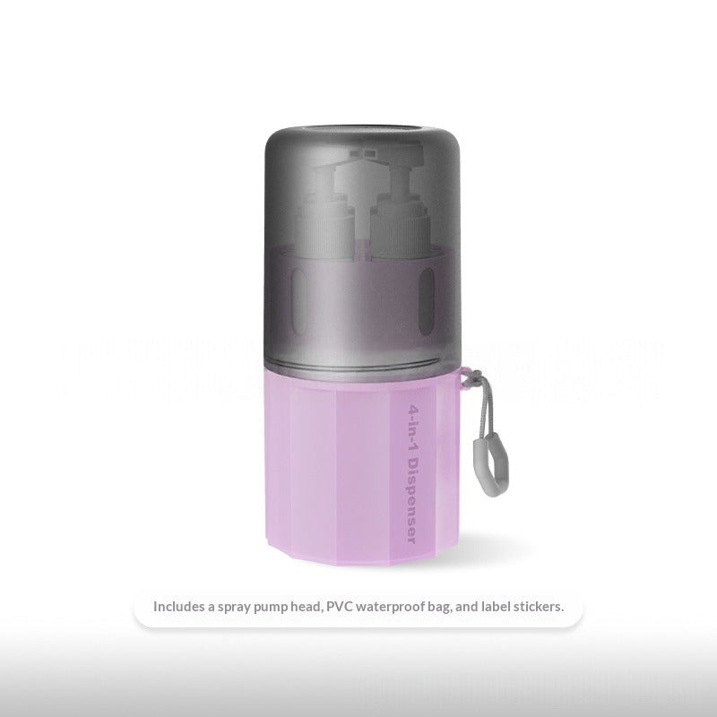 4-in-1 Travel Dispenser Bottle — Wall-Mount Collapsible Silicone
