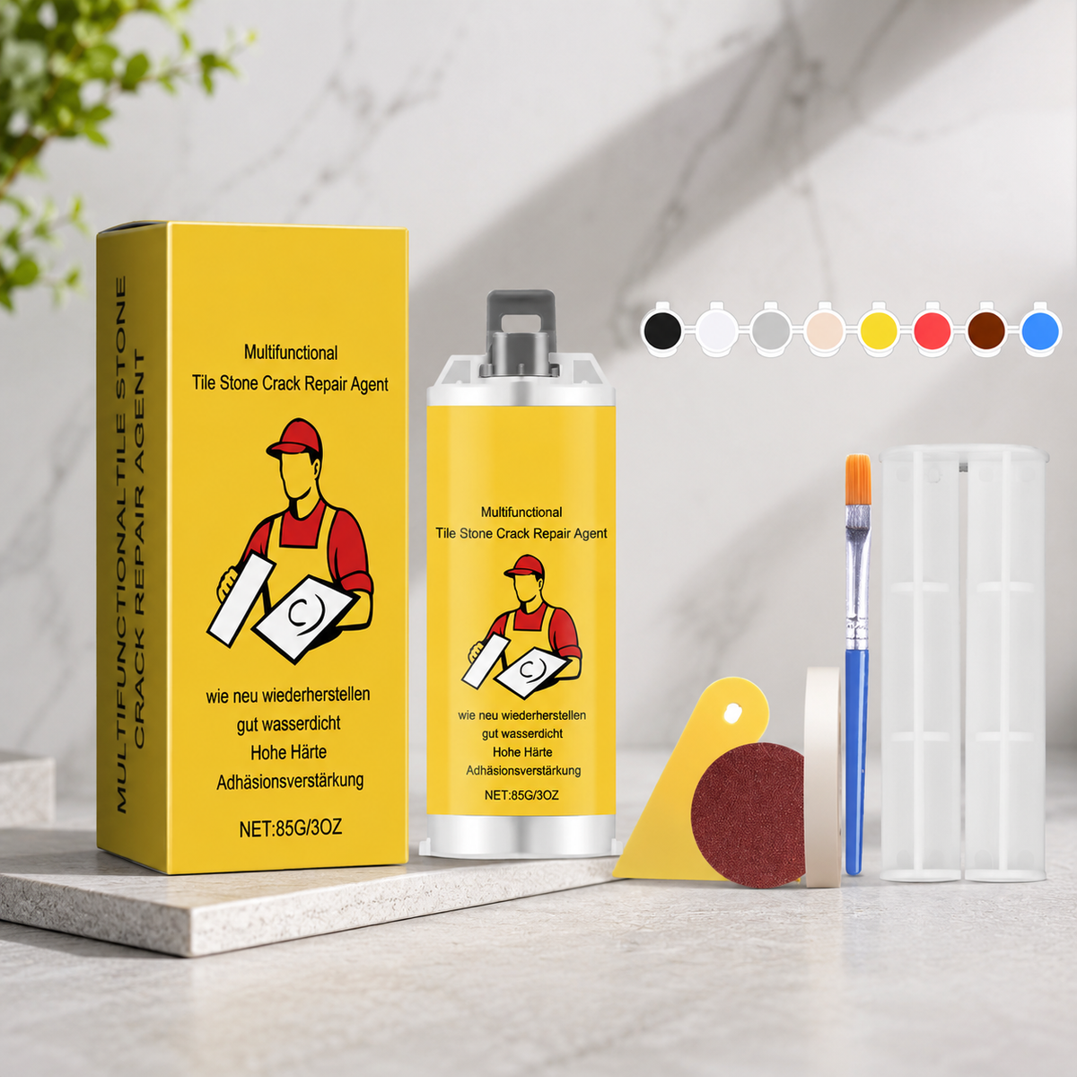 Tile & Stone Crack Repair Gel — Waterproof Ceramic Filler Kit (8 Colors)