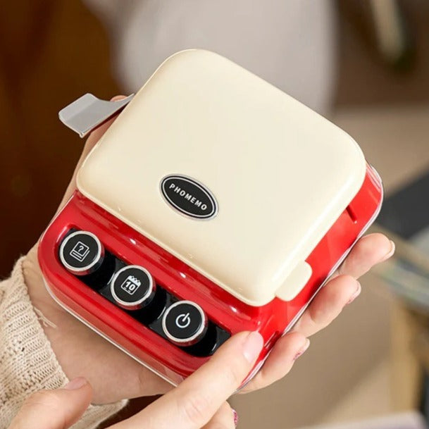 Retro label maker in use for home organization