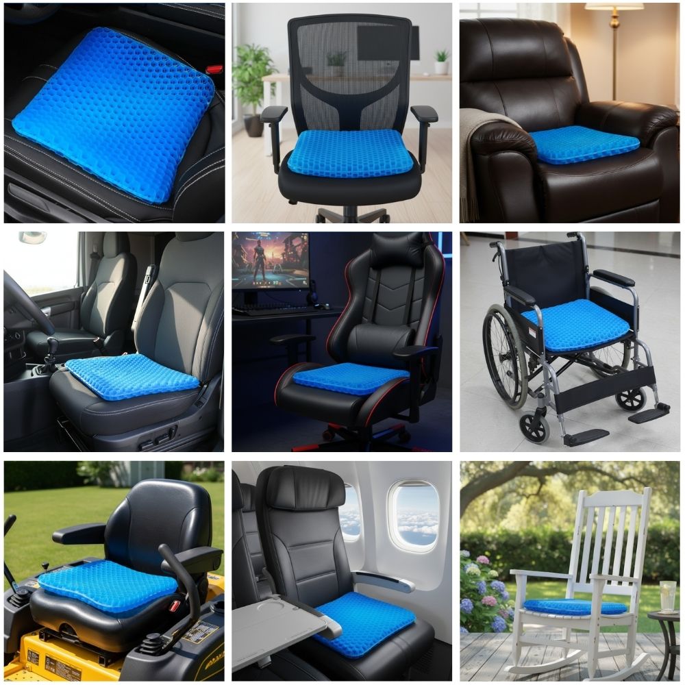 Honeycomb Gel Seat Cushion - Breathable Pressure-Relief Comfort Pad