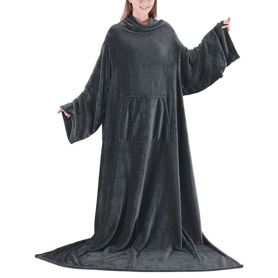 Cozy Wearable Blanket — Oversized Sleeved Throw with Giant Pocket