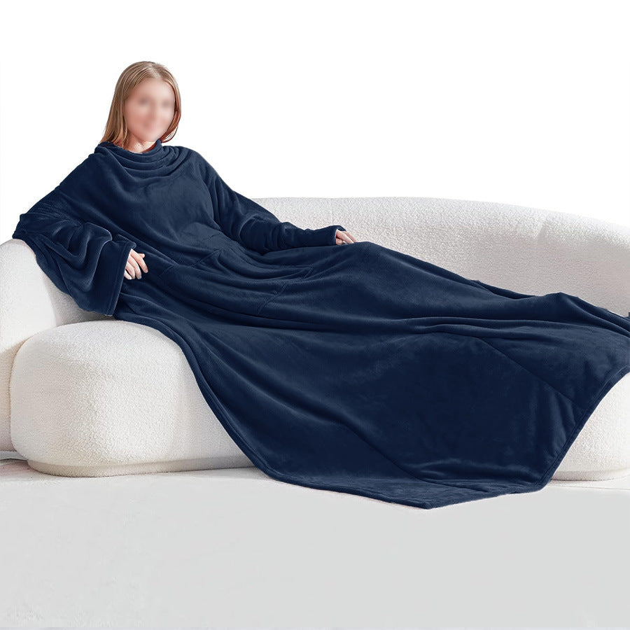 Cozy Wearable Blanket — Oversized Sleeved Throw with Giant Pocket