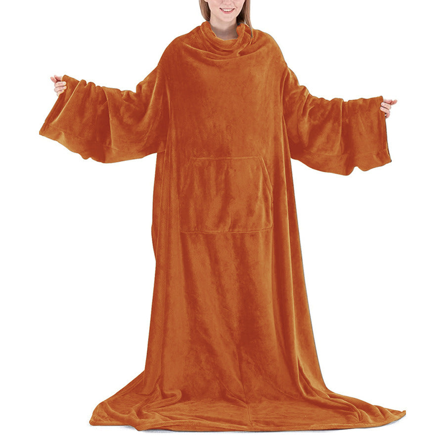 Cozy Wearable Blanket — Oversized Sleeved Throw with Giant Pocket
