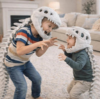 Dino Skeleton Head Hat — Plush T-Rex Skull Hat with Spine Tail 4