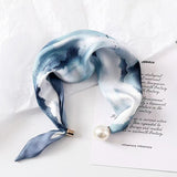 Magnetic Pearl Clasp Neckerchief — No-Tie Satin-Finish Square Neck Scarf 15