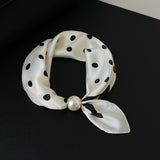 Magnetic Pearl Clasp Neckerchief — No-Tie Satin-Finish Square Neck Scarf 4