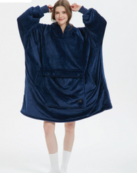 Cozy Heated Hoodie Blanket — USB Wearable Sherpa Blanket with Back Heating 14