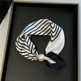 Magnetic Pearl Clasp Neckerchief — No-Tie Satin-Finish Square Neck Scarf 6