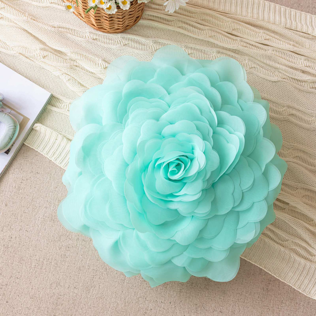 Princess Style 3D Sheer Floral Pillowcase for Bedroom