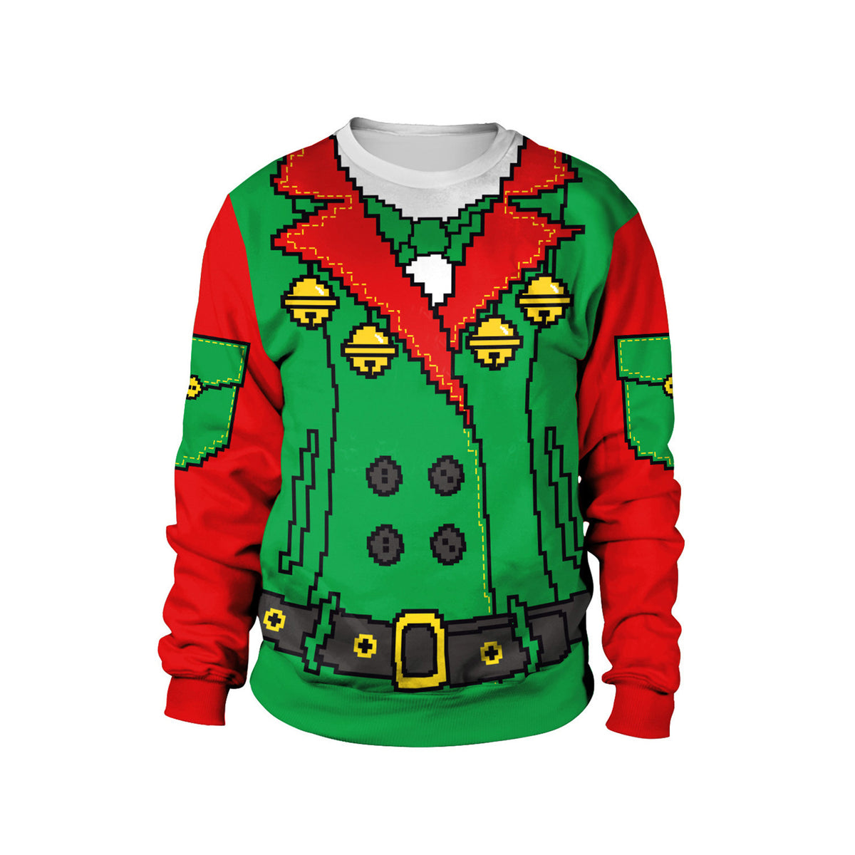 Ugly Christmas sweater, Elf Coat Green design