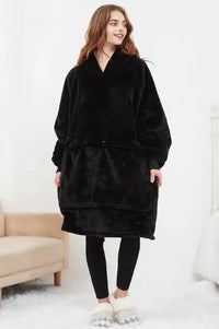 Cozy Heated Hoodie Blanket — USB Wearable Sherpa Blanket with Back Heating 13