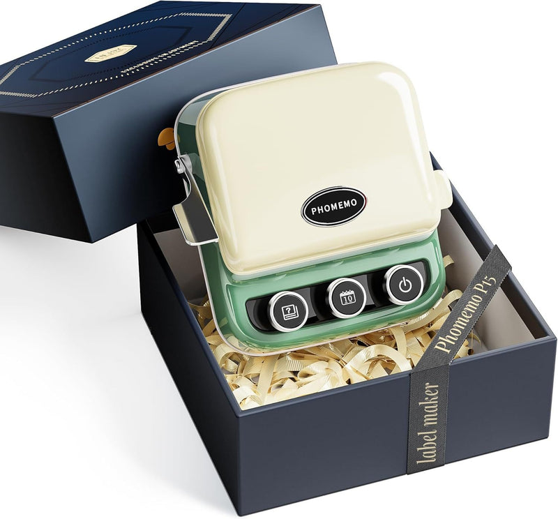 Retro Green label maker in its gift box