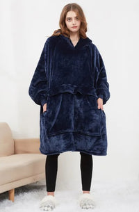 Cozy Heated Hoodie Blanket — USB Wearable Sherpa Blanket with Back Heating 2