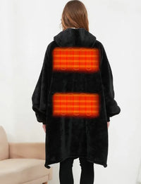 Cozy Heated Hoodie Blanket — USB Wearable Sherpa Blanket with Back Heating 8