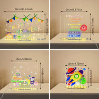 LED Acrylic Drawing Board DIY Erasable Luminous Writing Boards With Stand USB Plug Message Board With NightLight 3