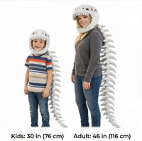 Dino Skeleton Head Hat — Plush T-Rex Skull Hat with Spine Tail 3