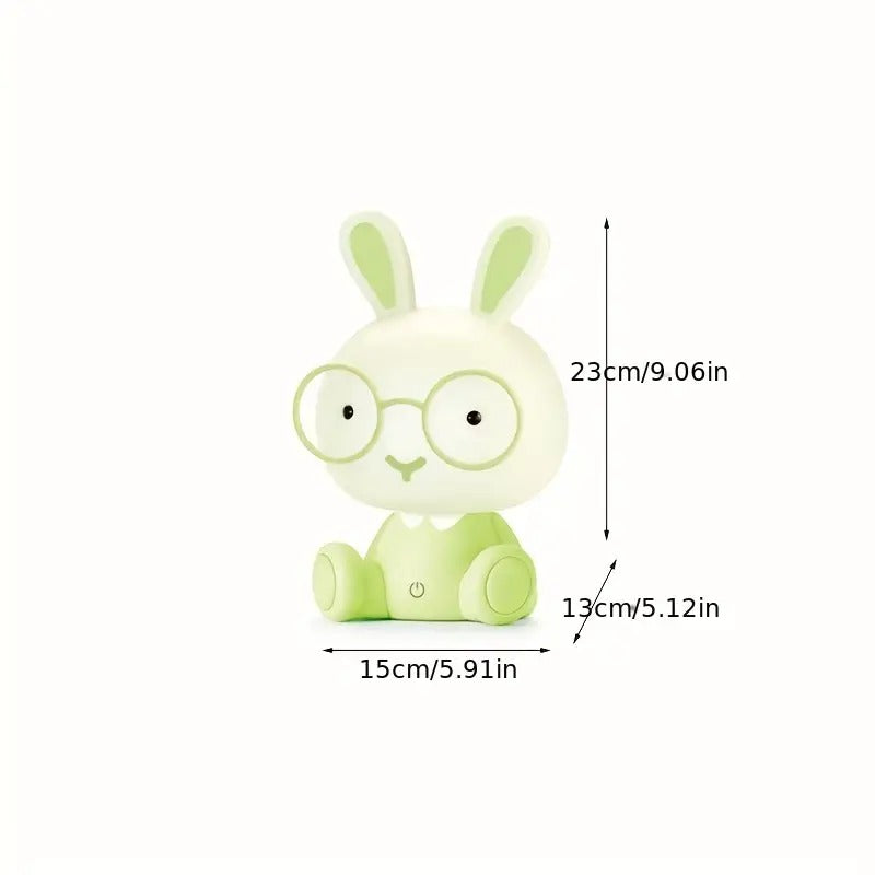 Cute Rabbit Glasses Table Lamp - USB Cartoon Night Light