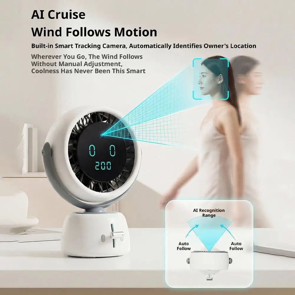 AI Cruise mode — the tracking camera follows you as you move around the room
