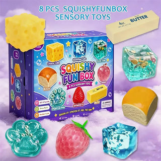 8-Piece Mystery Squishy Box — Malt Sugar Stress Relief Sensory Bundle