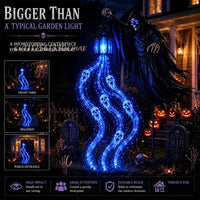 Soul Harvester Animated Garden Light — Solar Grim Reaper Stake 4