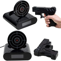 Electronics Desk Clock Digital Gun Alarm Clock Gadget Target Laser Shoot For Children's Alarm Clock Table Awakening 1