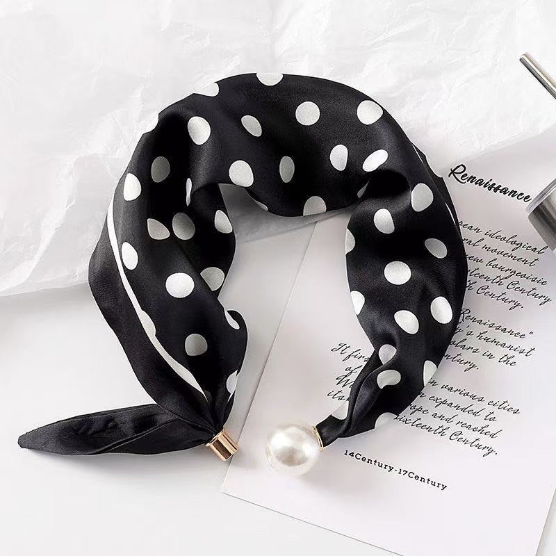 Black polka dot neckerchief