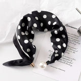 Magnetic Pearl Clasp Neckerchief — No-Tie Satin-Finish Square Neck Scarf 5