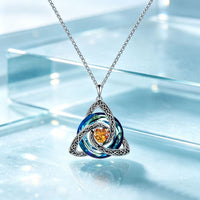 Witch-Knot Birthstone Necklace — Crystal Heart Pendant 5
