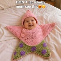 Crocheted Star-shaped Bodysuit Starfish Baby Sleeping Bag Newborn Baby Boy Girl Kids Cartoon Hooded Romper Jumpsuit Bodysuit Clothes Outfits Long Sleeve Playsuit Toddler One Piece Outfit 7