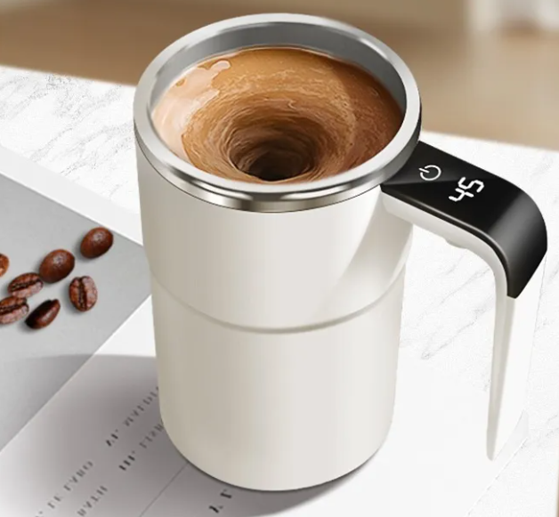 Self-Stirring Coffee Mug — Rechargeable Magnetic Mixing Cup, 380 ml