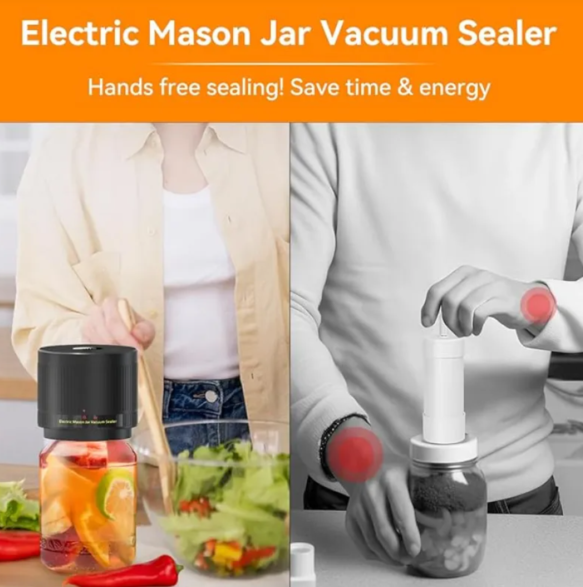 Mason Jar Vacuum Sealer — Electric Food Preservation Kit